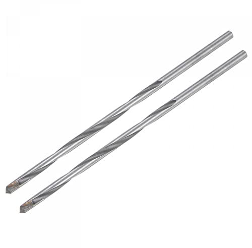 sourcing map 4mm Cutting Dia Cemented Carbide Twist Extra Long Drill Bit with Round Straight Shank for Hardened Steel Stainless Steel, 120mm Length 2 Pcs