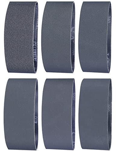 Sruhrak Schleifbänder 100 x 915mm- 12 Stück 2 X 60/120/240/400/600/800 Grit Siliziumkarbid-Schleifbänder zum Polieren und Entrosten von Metall