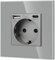 JIMEIDA Einzelsteckdose mit USB 20W Schnelles Laden Grau,16Amp Glas Schuko Steckdosen USB A und Typ C Port,Unterputz 86mm,250V,1 Fach