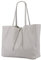 SH Leder ® Damen Echt Rindleder Shopper in Querformat mit Innentasche in vielen Farben Schultertasche Henkeltasche 30x37cm Maja G514 (Hellgrau)