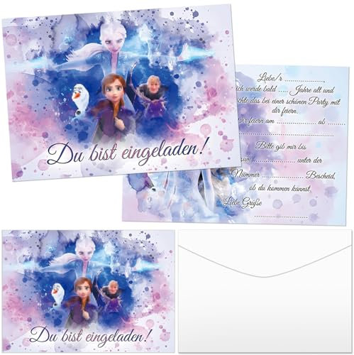 12PCS Einladungskarten Deutsche Kindergeburtstag +12 Umschläge + 12 Aufkleber, Einladungskarten für Geburtstag, Mädchen Einladungskarten Geburtstag, Themenparty,Festliche Feste,Geschenke für Kinder