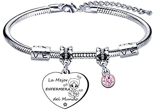 Lumengqi Pulsera Enfermera Regalo Día Internacional de la Enfermera La mejor enfermera del mundo La Mejor ENFERMERA del Mundo Regalo