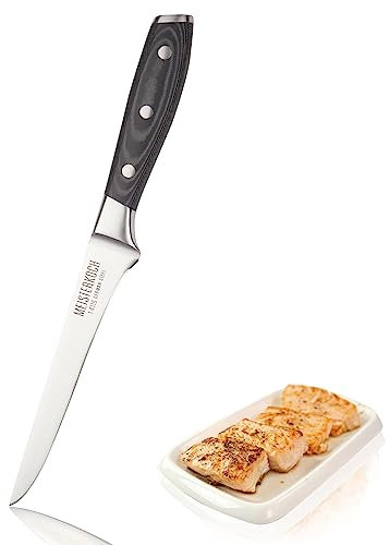 MEISTERKOCH Ausbeinmesser Messer Küchenmesser | 15 cm Klinge aus rostfreiem deutschen Edelstahl | ergonomischer Micarta-Griff mit Fingerschutz, 3-fach vernietet