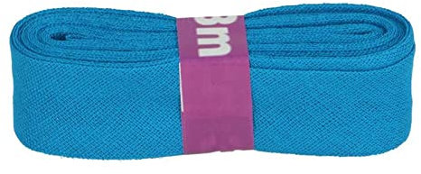Schrägband 3m x 20mm Baumwolle gefalzt 60 Farben Einfassband Saumband, Farbe:278 himmelblau