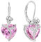 FJ Orecchini Pendenti Donna in Argento Sterling 925 Orecchini Tormalina Rosa Ottobre Pietre Portafortuna Orecchini di Fiori di Rosa Gioielli per Donna Amiche Moglie Mamma