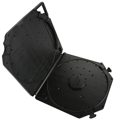 10 Zoll Aufbewahrungsbox für Leere Tonbandspulen, Kunststoffgehäuse für Kassetten, Kratzfeste, Vollständige Schutz Tonbandbox mit Offener Spule und Etikettenpapier mit Tragegriff (Schwarz)