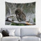 BAFAFA Bedruckter Wandteppich mit wilden Eulen und Vögeln, Wandbehang, Picknickdecke, Wanddekoration, Decke, Wandteppiche für Schlafzimmer, Wohnzimmer, Wohnheim – 73 x 94 cm