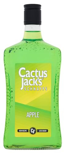Cactus Jack's Wicked Green Apple flavour sour schnapps liqueur made for shots, mixed alcoholic drinks and cocktails 700ml 15% ABV