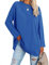 Ebifin Oversize Langarmshirt Damen Longshirt Rundhalsausschnitt Oberteil Langarm T Shirts Pullover Basic Tunika Tee Tops.Blau.L