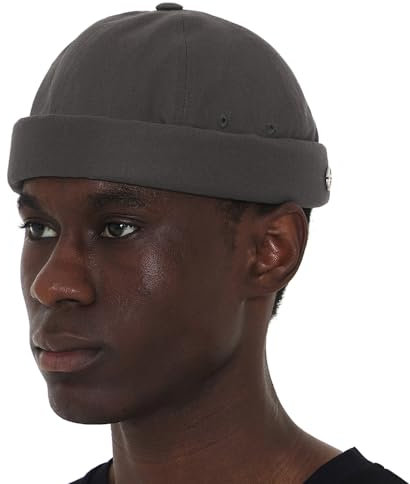 UNDERCONTROL Extragroße, übergroße XXL-Kappe ohne Krempe für große Köpfe, handgenähtes Stahletikett, verstellbar, einfarbig, Unisex, Übergröße, koreanische XL-Uhrenmütze (Anthrazit)