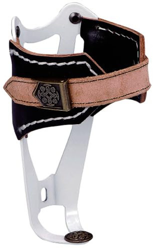 Trinkflaschenhalter Retro, Alu weiß, Leder schwarz