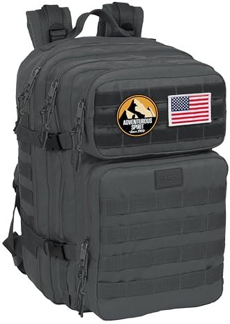 safta M555 BASIC Rucksack für Laptops mit 39,6 cm (15,6 Zoll), ideal für verschiedene Altersgruppen, bequem und vielseitig, Qualität und Widerstandsfähigkeit, 30 x 23 x 48 cm, Grau, Unisex, Kinder, 1