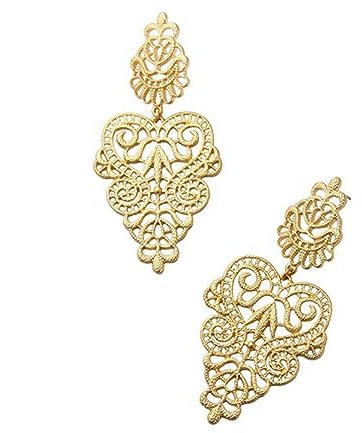 Holibanna Pendientes Bohemios de Oro: Pendientes de Oro Cuelgan, Antiguos, Mujer, Dorados, Exagerados, Irregulares, Salvaje, Aretes, Brillo de Labios, Perder