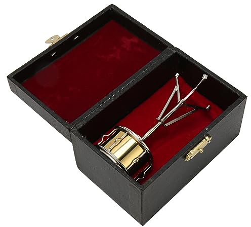Hapivida Mini Schlagzeug Modell, Musikinstrument Skulptur mit Koffer, Puppenhaus Desktop Dekoration, Home Collection Display für Schlagzeuger, Musikstudio, Werkstatt