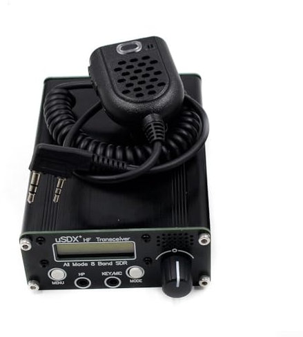 Lioaeust Usdr Usdx+ Plus V2 8 Modo completo HF Ham Radio SSB QRP Transceptor 3.5-30 MHz con gato, Ptt Out, micrófono/llave, interfaces de micrófono K-head