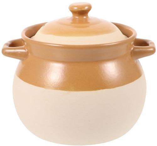 HOLIDYOYO Petite Marmite En Céramique Avec Couvercle 2L Soupière Traditionnelle Ustensiles De Cuisine Marmite Avec Couvercle Marmite En Faïence Marmite Avec Couvercle Pour Ragoût Soupe De