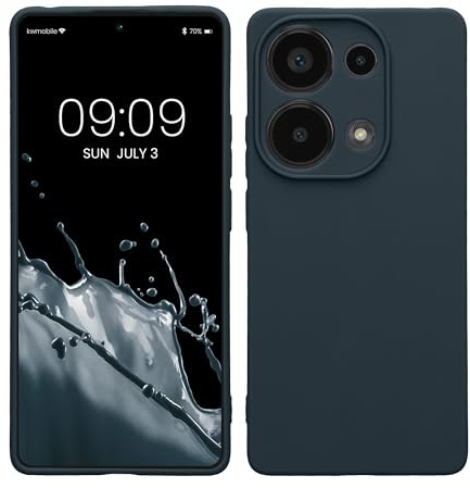 kwmobile Handyhülle für Xiaomi Redmi Note 13 Pro 4G Hülle - weiches Handy Silikon Case - Schutzhülle Cover - Dunkler Schiefer