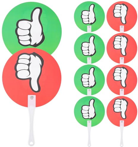 NUOBESTY 10 pezzi di pale per il voto in classe, pale per il voto scolastico, pale per il voto colorate, pale per il voto con pollice in su, schede di valutazione per aula, schede per il voto