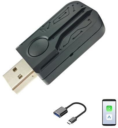 Autonano Adaptateur USB Carplay sans fil, adaptateur automatique Android, facile Plug & Play, compatible avec les voitures à partir de 2016 et iPhone Android Phone 2024 mise à niveau