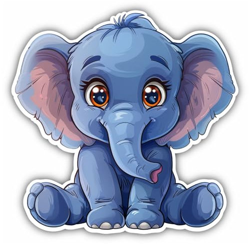 Samunshi® Süßer Kawaii Elefant als Sticker Anime Wohnmobil Animal Aufkleber für Motorrad Fahrrad Roller oder Camper Camping Wohnwagen Mountainbike Comic Cartoon Retro 20x20cm