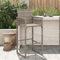 HEFZGDB Garten-Barhocker 2 STK. Grau Poly Rattan Sonnenliege Gartenstühle Balkonstuhl Geeignet für Garten, Terrasse, Pool.