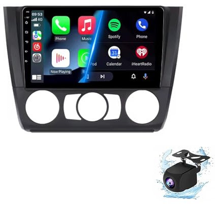WOMGKDA Android Autoradio GPS per BMW 1-Series 1 Series E88 E82 E81 E87 2004-2011, 9 Touchscreen WiFi Bluetooth FM RDS Radio Dulica Schermo USB Navigazione per Auto Video Stereo(1+32G)