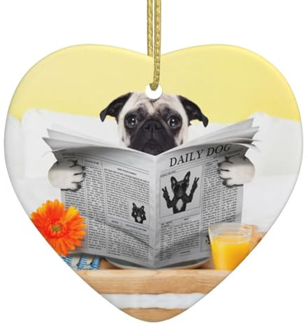 Mops Hund Weihnachten Keramik Liebe Anhänger Weihnachtsschmuck Hängende Baumschmuck Home Decor