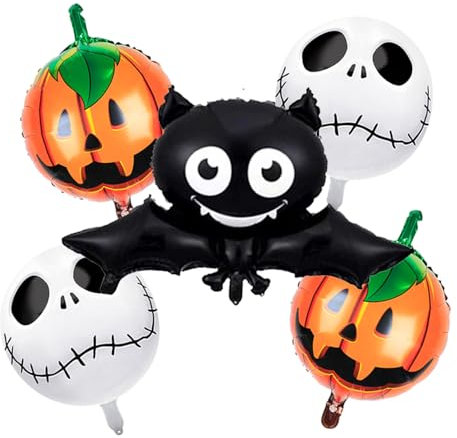 5 Stück Halloween Luftballons Fledermaus Folienballons Halloween Deko Fledermaus Riese, Fledermäuse Helium Luftballons