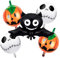 5 Ballons Halloween Chauve-souris, Ballons en Aluminium pour Halloween, Décorations de Fête d'Halloween, Ballon à Hélium