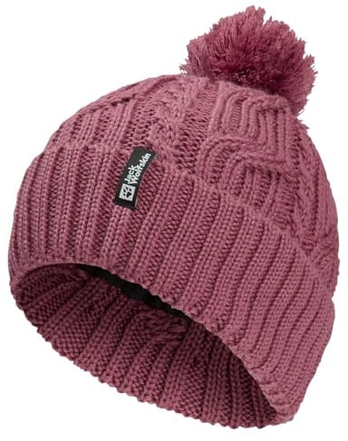 Jack Wolfskin Unisex Pompom Beanie-Mütze, Raisin, Einheitsgröße EU