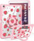 SurgeCraft Étui pour iPad 9e/8e/7e génération, iPad Air 3/Pro 10,5 2017 – Kawaii mignon fraise avec porte-crayon et support, coque transparente pour iPad 9/8/7 génération, Air3, Pro 10,5