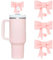 Wsimily 3 Pcs Pink Bow Silicone Straw Covers, Reusable Dust-Proof Cap Toppers for Stanley 30&40 oz Tumbler Cups