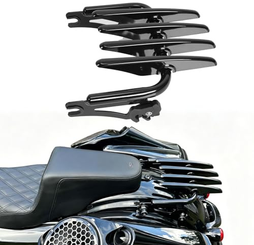 WOOGA Porte-Bagages arrière de Moto pour Cargo Support d'étagère Fits for Har&Le&y Davidson Street Glide Road King Special Road Glide (Noir)
