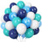 Blau Weiße Luftballons, 50 Stück Blaugrün Türkis Marineblau Hellblau Matte Weiss Latexballons Helium Ballons, 12 Zoll Mint Blau Luftballons Party Dekoration für Hochzeit Babyparty Geburtstag Partydeko