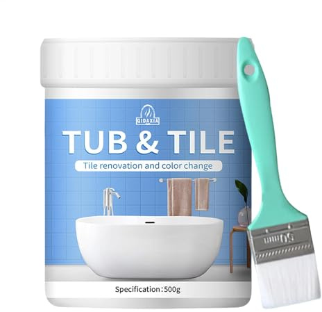Kit de peinture pour carrelage de salle de bain | Kit de finition à base d'eau pour bain | Kit de couverture de à base d'eau pour baignoires, lavabos, plans de travail, sols