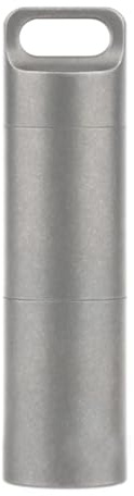 Titan Pillendose Doppelfach Wasserdicht Ultraleicht Pillendose für Vitamine, Medikamente, EDC Rostfrei & Flugzeugsicher (Matte Finish)