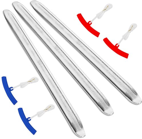 Kezidhp Set de 3 Palancas para Neumáticos y 4 Protectores de Rines, Kit Profesional Montaje/Desmontaje Neumáticos - para Moto, Coche, Bicicleta - Herramientas Antideslizantes No Rayan Llantas