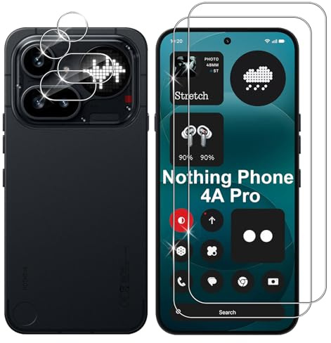 Lutree for Nothing Phone 4a Pro Screen Protector, 2+2 Pack Tempered Glass + Camera Lens Protector, 9H Hardness HD Bubble-Free Film, Anti-Scratch Premium Protective Glass