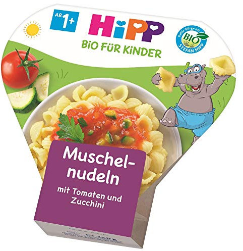 HiPP Muschelnudeln mit Tomaten und Zucchini Bio, 6er Pack (6 x 250 g)