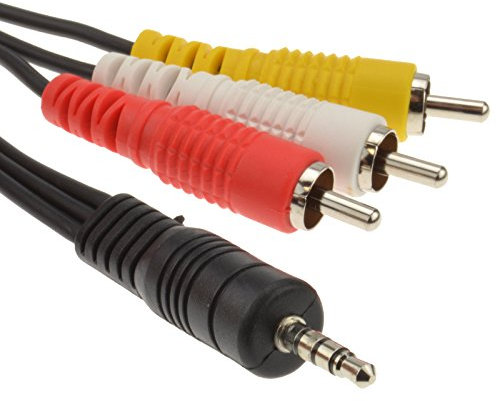 4 Pôles 3,5 mm Jack vers 3 x RCA Composite & Stéréo l'audio câble 2 m [2 mètre]