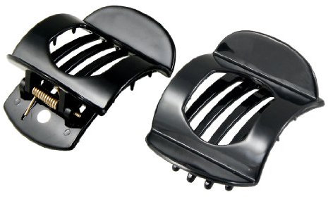2 x schwarz Plastik Damen Barrette Haarpin Haarklammer Haar Clip Haarclip de DE de