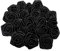 Rosen 3 cm x 10 Stück Satinrosen Aufnäher Deko Blumen Röschen zum Basteln Hochzeit kleine Rosenköpfe Farbe: Schwarz 030