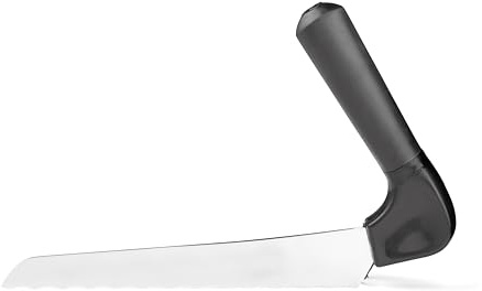 VITILITY Brotmesser Ergonomisch, Brotmesser mit Gewinkeltem Griff für Natürliche Handhaltung – Minimaler Kraftaufwand, Leichtes Design, Rostfreier Edelstahl, Spülmaschinenfest bis 65 °C