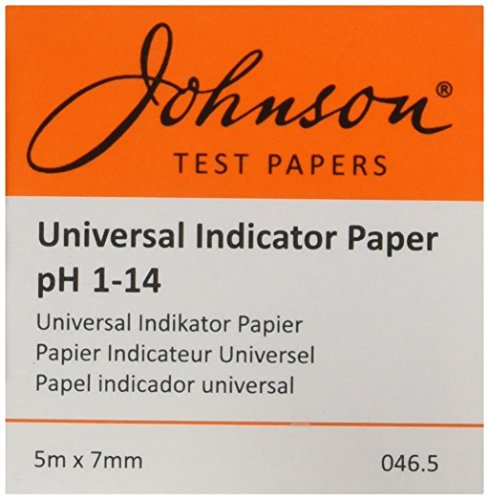 Johnson Test Papers 046.5 Universal Indicator Paper, Roll Dispenser, 5 m x 7 mm