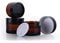 2PCS 100ML/100G Brown Glass Refillable Make Up Jars with Liners and Screw Black Cap Empty Face Cream Lip Balm Storage Container Pot Bottle Jar for Beauty Essential Oils Cosmetic Cream Lotion (100ml)