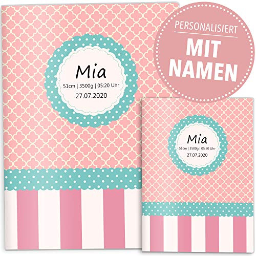 OLGS U-Heft- und Impfpasshülle Set | Eule | Hochwertige Hüllen für Kinder Untersuchungsheft & Impfpass | Geschenkidee mit Namen, Geburtsdatum (U-Heft Set personalisiert, ohne Motiv)