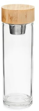 Kikkerland GL15 Zen Bouteille Bambou Brun/Glass 10 x 10 x 26,2 cm