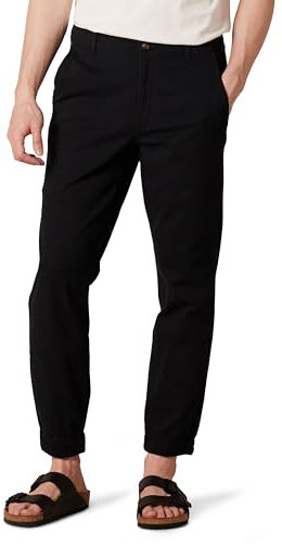 Amazon Essentials Pantaloni Jogger Chino dalla vestibilità Aderente Uomo, Nero, L