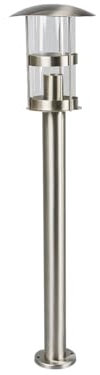 Lindby Luminaire extérieur Noemi (Moderne) en Gris Inox (1 lampe,à E27), Borne lumineuse, luminaire pour socle