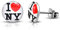 Bungsa Runde I love NY Ohrstecker aus 316L Edelstahl 10 mm